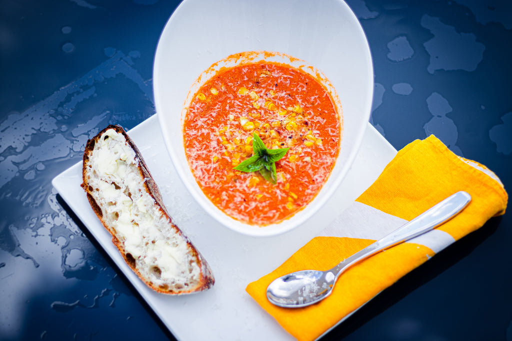 ROASTED TOMATO AND CORN SOUP